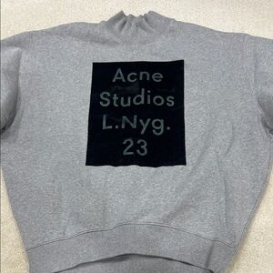 Acne Gray Sweatshirt with Black Logo